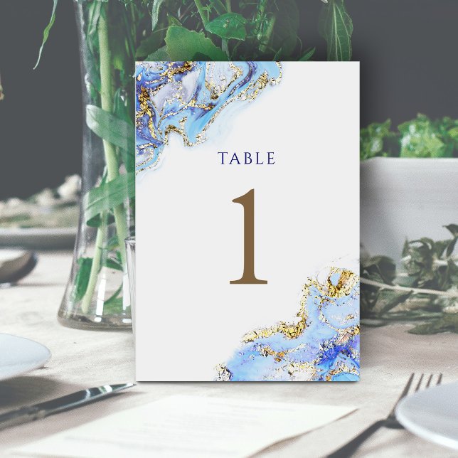 watercolor blue ink Table Number 1 (Creator Uploaded)