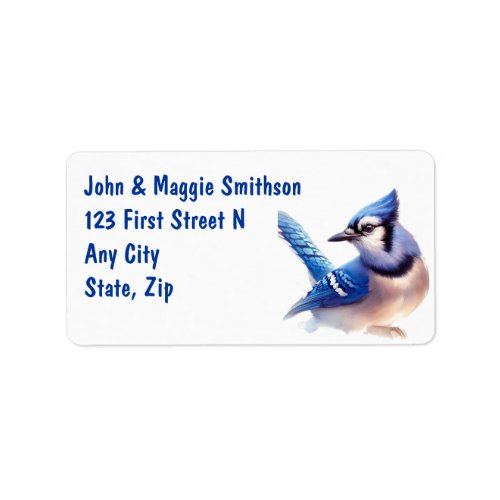Watercolor Blue Jay Bird Custom Address Label