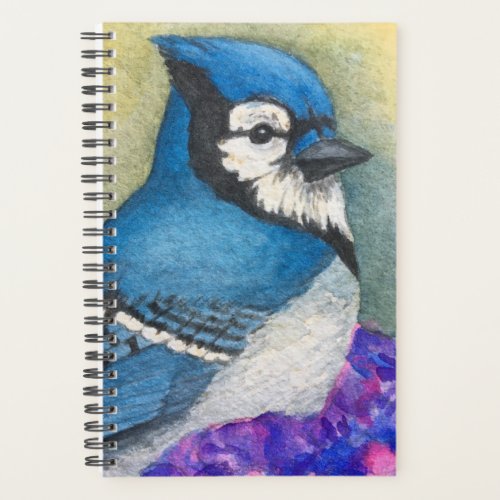 Watercolor Blue Jay Bird Planner