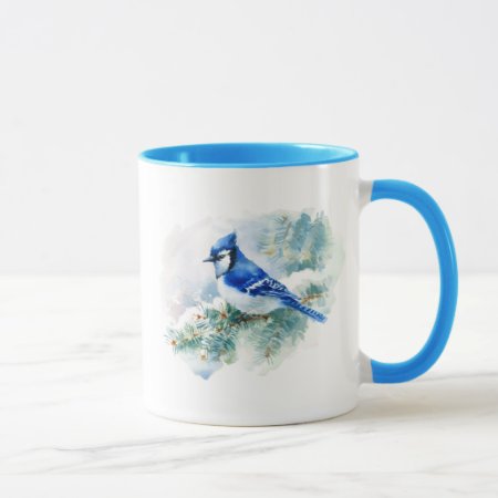 Watercolor Blue Jay Combo Mug