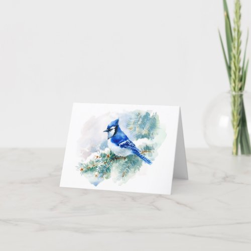 Watercolor Blue Jay Note Card