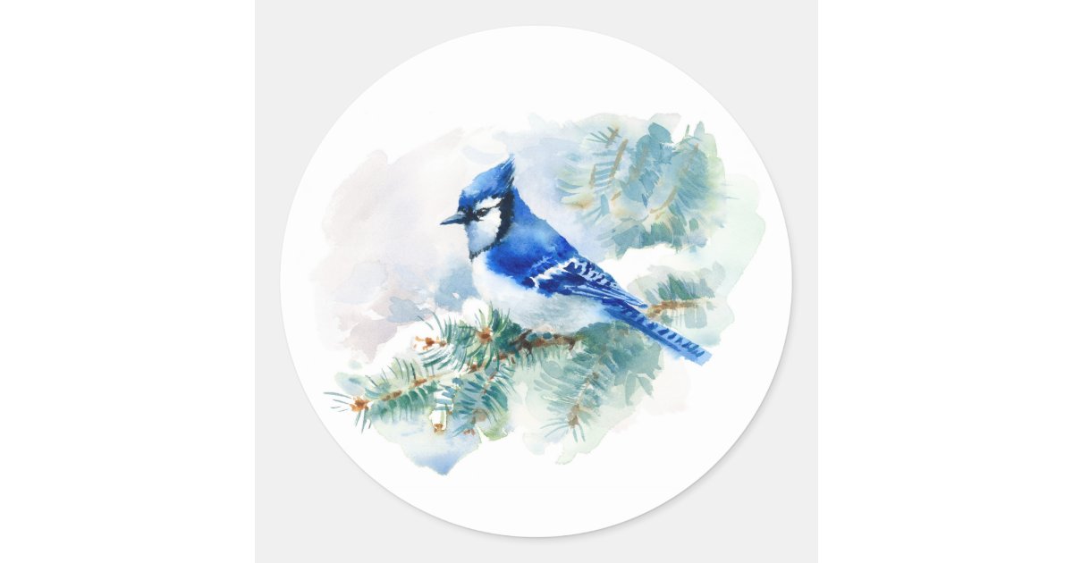 Baby Blue Jay Bird Custom-Cut Vinyl Sticker | Zazzle