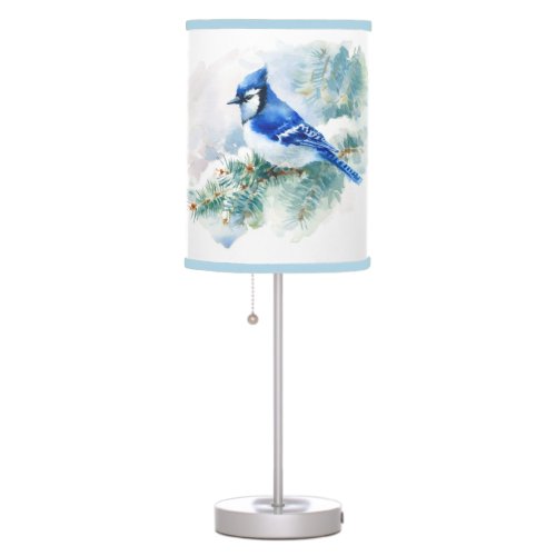 Watercolor Blue Jay Table Lamp