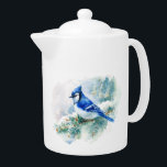 Watercolor Blue Jay Teapot<br><div class="desc">Watercolor Blue Jay</div>