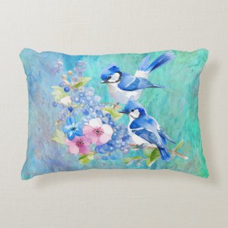 Watercolor Blue Jays