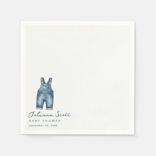 Watercolor Blue Jeans Baby Shower Denim Napkins