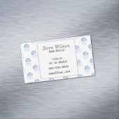 watercolor blue jellyfish beach design business card magnet (In Situ)