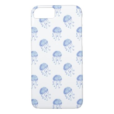 watercolor blue jellyfish beach design iPhone 8/7 case
