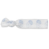 watercolor blue jellyfish beach design ribbon hair tie (Left)