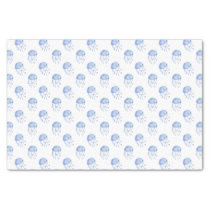 watercolor blue jellyfish beach design tissue paper