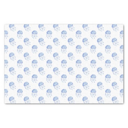 watercolor blue jellyfish beach design tissue paper