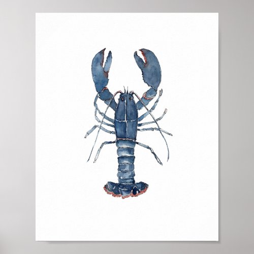 Watercolor Blue Lobster Painting Wall art