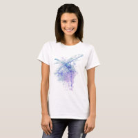 Watercolor Blue Mauve Dragonfly