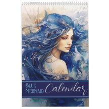 Watercolor Blue Mermaid