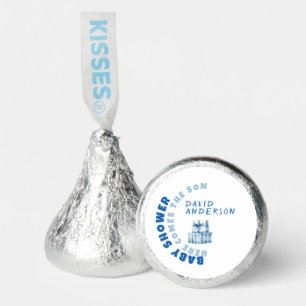 Watercolor blue minimalist baby shower boy hershey®'s kisses®