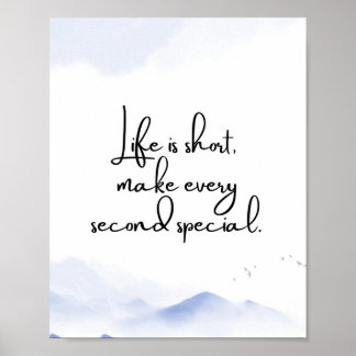 Watercolor Blue Minimalist Motivational Quote Poster