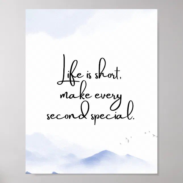 Watercolor Blue Minimalist Motivational Quote Poster | Zazzle