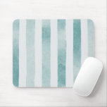 Watercolor Blue Nautical Stripes. Abstract Lines  Mouse Pad at Zazzle