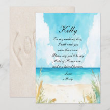 Watercolor Blue Ocean Beach Maid Of Honor