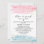 Watercolor Blue or Pink Gender Reveal Party Invitation (Front)