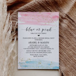 Watercolor Blue Or Pink Gender Reveal Party Invitation at Zazzle