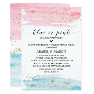 Gender Reveal Party Invitations Free Template from rlv.zcache.com