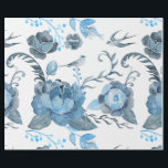 Watercolor Blue peony and swallows Wrapping paper<br><div class="desc">Watercolor blue peonies and a pair of swallows Wrapping paper. The artwork is created by Cheng Jing. It is seamless pattern - tile able.</div>
