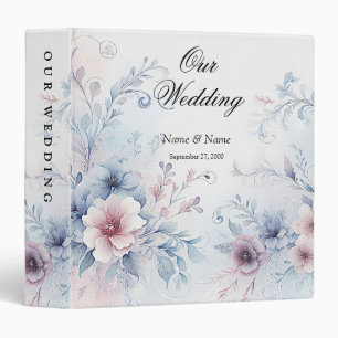 Watercolor Blue Pink Floral Album Binder