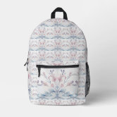Pink and Blue floral Printed Backpack | Zazzle display picture 1