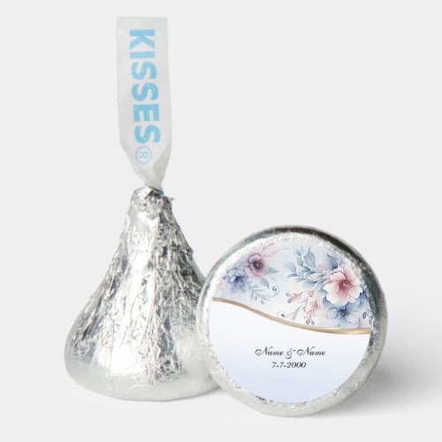 Watercolor Blue Pink Floral Hersheys Kisses Hersheys Kisses