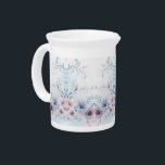 Watercolor Blue Pink Floral Porcelain Pitcher<br><div class="desc">Beautiful Watercolor Blue Pink Floral Porcelain Pitcher</div>