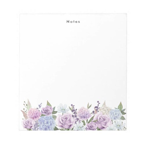 Watercolor Blue Pink Hydrangeas Personalized Notepad