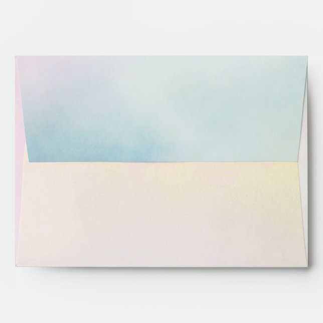 Watercolor Blue Pink Yellow Tie Dye Envelope (Back (Top Flap))