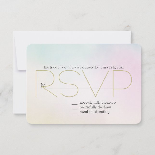 Watercolor Blue Pink Yellow Tie Dye RSVP Card (Front)