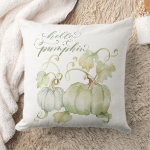 Watercolor Blue Pumpkins 20 x 20 Throw Pillow