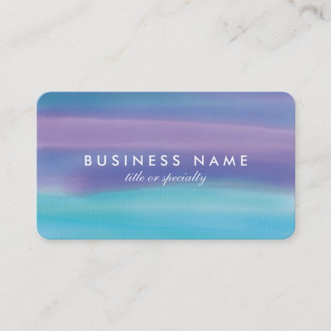 Watercolor Blue Purple Colors Business Card (Front)