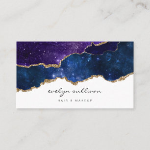 watercolor blue purple sky agate business card