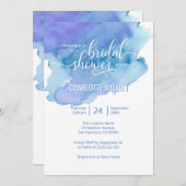 Watercolor Blue Purple Wedding Bridal Shower Invitation (Front/Back)