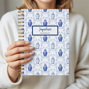 Watercolor Blue Rose Personalized Journal Notebook
