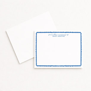 Watercolor Blue Scalloped Nursery Note Card