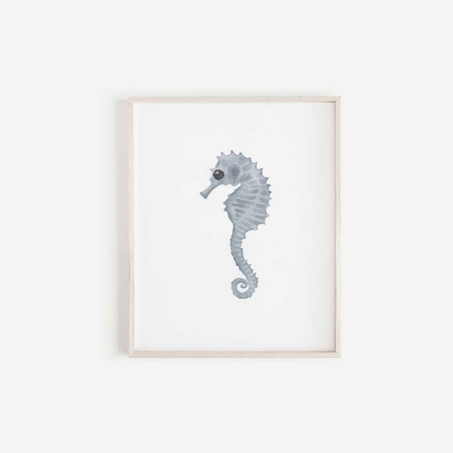 Watercolor blue seahorse print (Creator Uploaded)