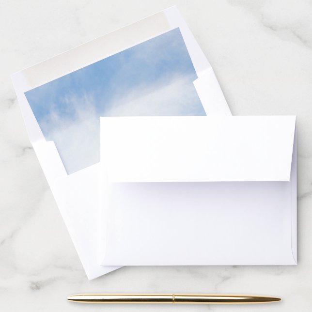 Watercolor Blue Sky Cloud 9 Envelope Liner (Desk)