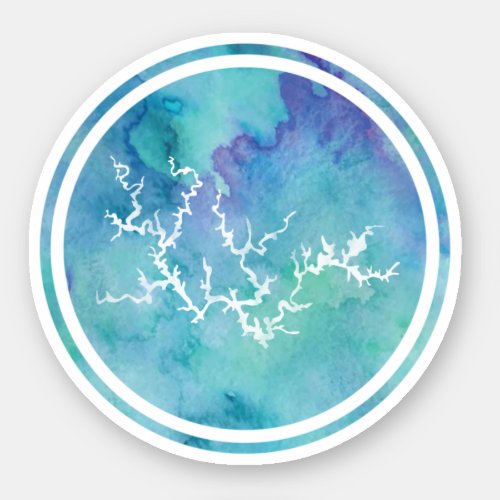 Watercolor Blue Smith Lake Simple Sticker
