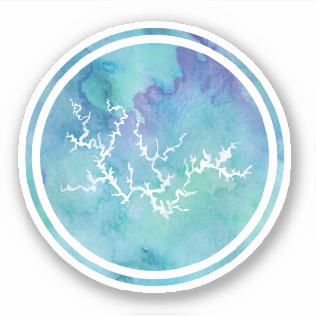 Watercolor Blue Smith Lake Simple Sticker (Front)