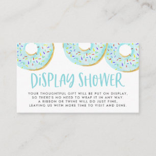 Watercolor Blue Sprinkle Donuts Display Shower Enclosure Card