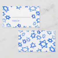 Watercolor Blue Star of David Bar Bat Mitzvah 