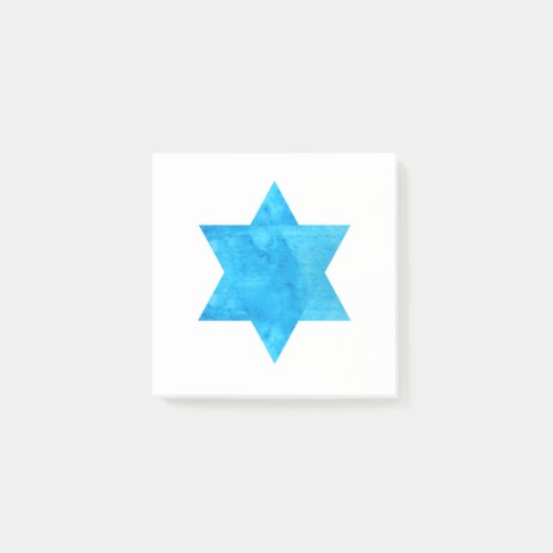 watercolor Blue Star of David Post_it Notes