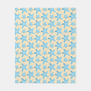 Watercolor Blue Starfish Pattern Fleece Blanket