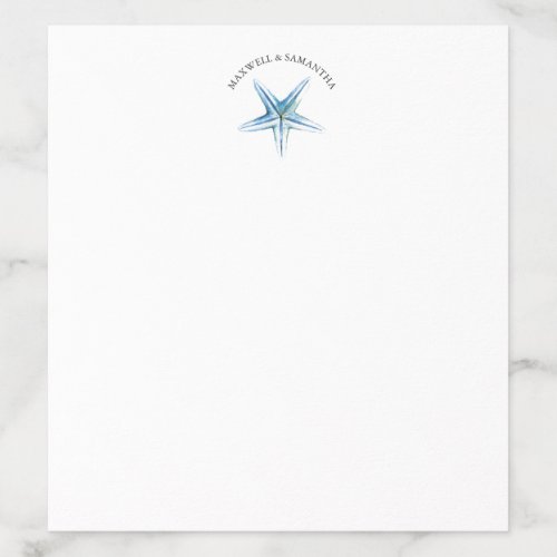 Watercolor Blue Starfish Personalized Envelope Envelope Liner