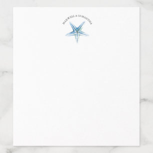 Watercolor Blue Starfish Personalized Envelope Liner